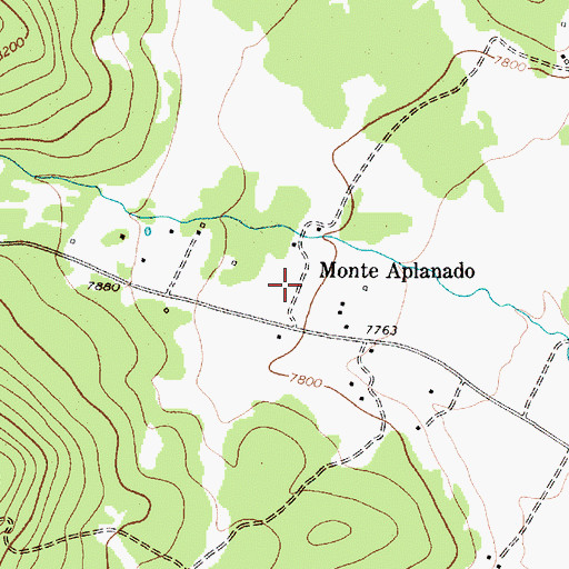 Topographic Map of Monte Aplanado, NM