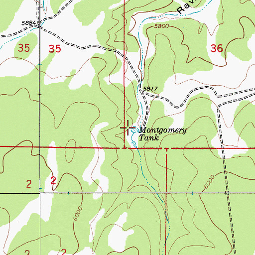 Topographic Map of Montgomery Tank, NM