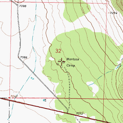Topographic Map of Montosa Camp, NM