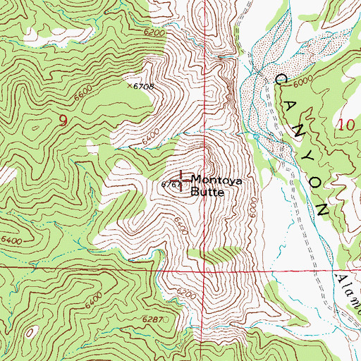 Topographic Map of Montoya Butte, NM