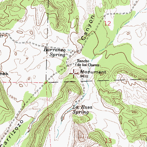 Topographic Map of Monument Hill, NM