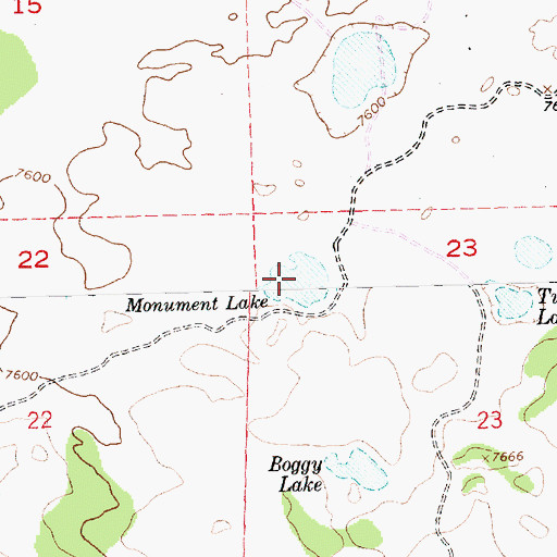 Topographic Map of Monument Lake, NM