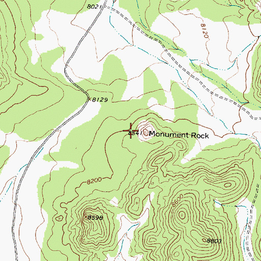 Topographic Map of Monument Rock, NM