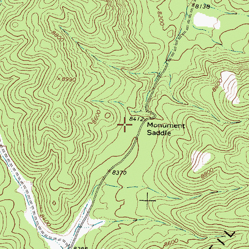 Topographic Map of Monument Saddle, NM