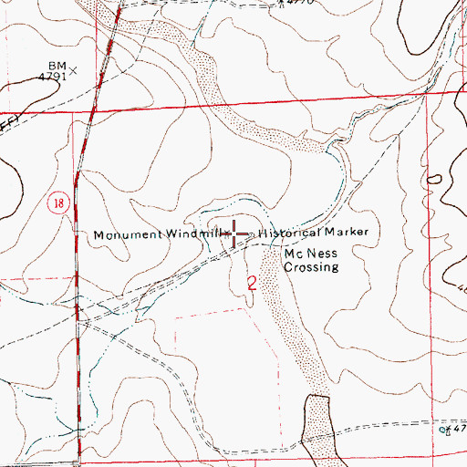 Topographic Map of Monument Windmill, NM