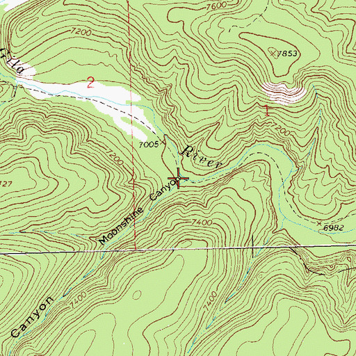 Topographic Map of Moonshine Canyon, NM