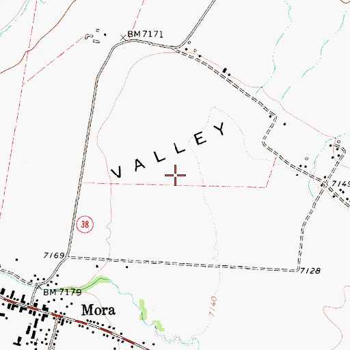 Topographic Map of Mora Valley, NM