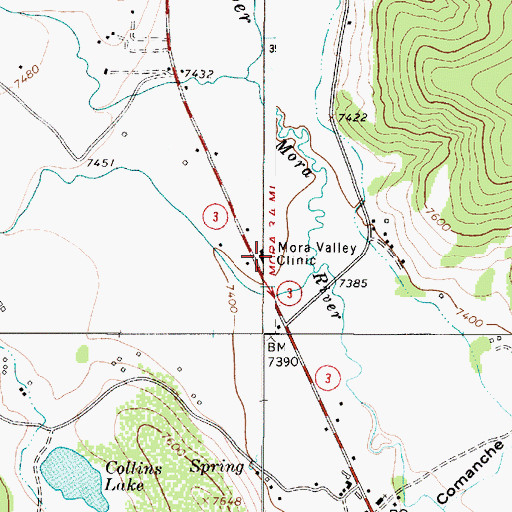 Topographic Map of Mora Valley Clinic, NM