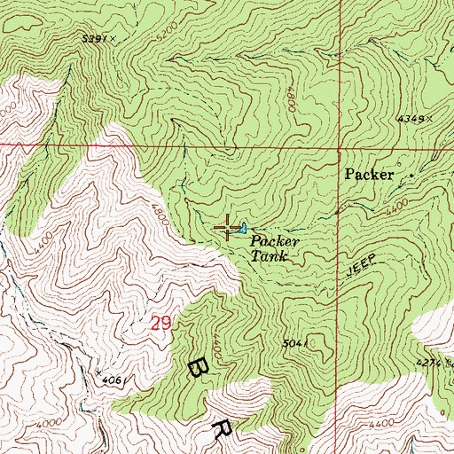 Topographic Map of Packer Tank, AZ
