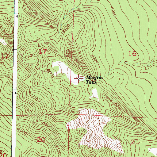 Topographic Map of Morfins Tank, NM