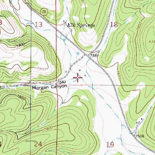 Topographic Map of Morgan Canyon, NM