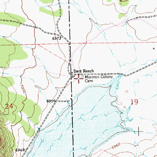 Topographic Map of Mormon Colony Cemetery, NM