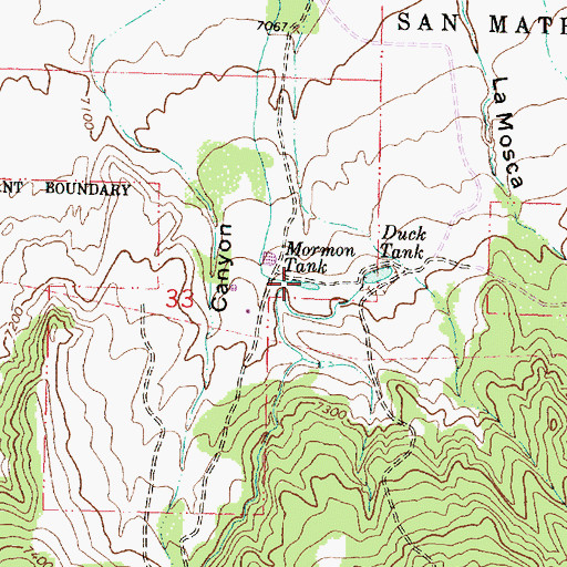 Topographic Map of Mormon Tank, NM