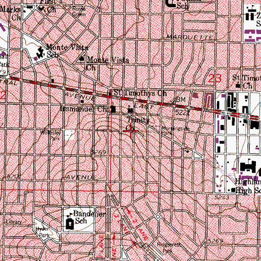 Topographic Map of Morningside Park, NM