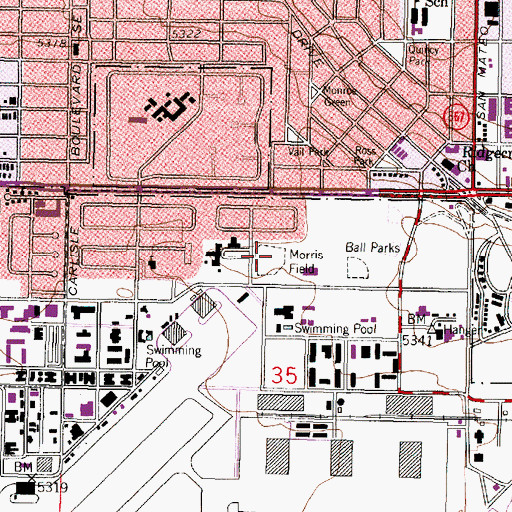 Topographic Map of Morris Field, NM