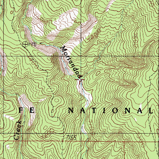 Topographic Map of Mortandad Creek, NM