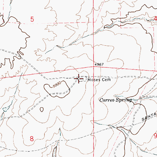 Topographic Map of Moses Cemetery, NM