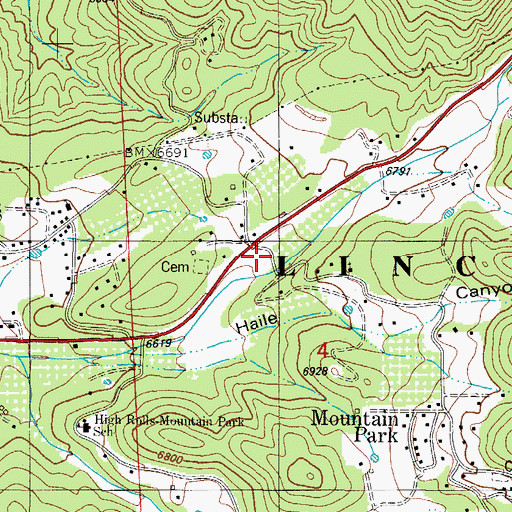 Topographic Map of Mountain Park, NM