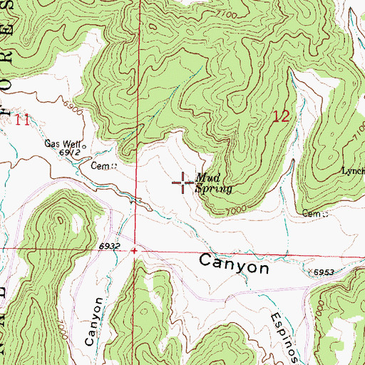 Topographic Map of Mud Spring, NM