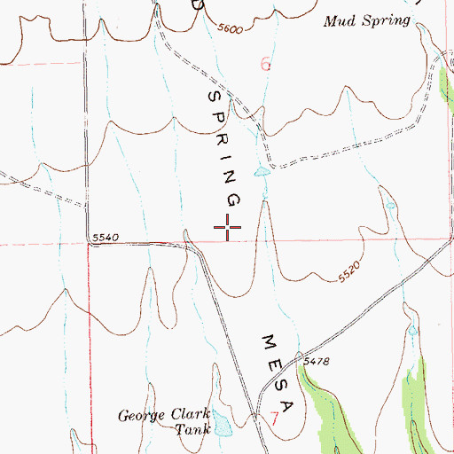 Topographic Map of Mud Spring Mesa, NM