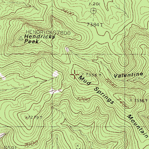 Topographic Map of Mud Springs Mountain, NM