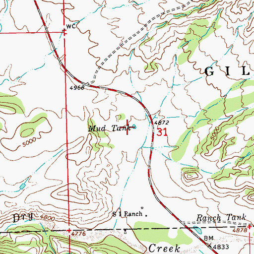 Topographic Map of Mud Tank, NM
