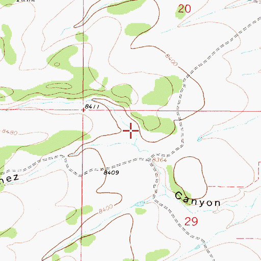 Topographic Map of Mule Canyon, NM