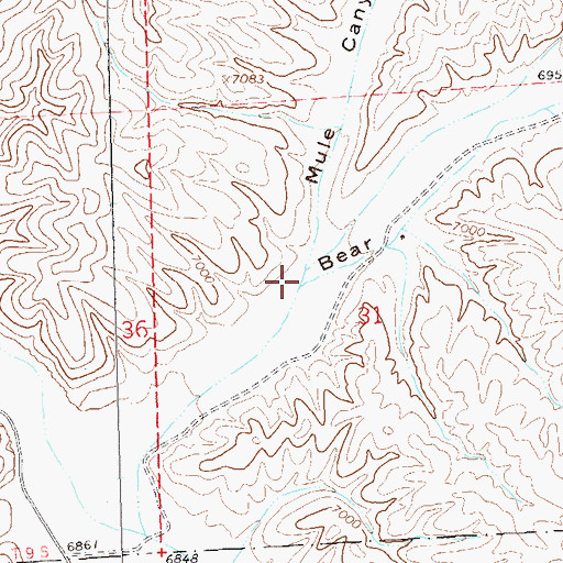 Topographic Map of Mule Canyon, NM