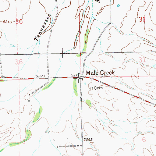 Topographic Map of Mule Creek, NM