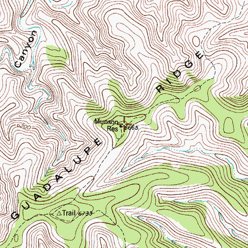 Topographic Map of Munson Reservation, NM