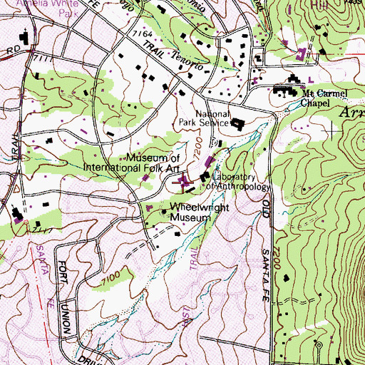 Topographic Map of Museum of International Folk Art, NM