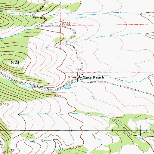 Topographic Map of Mutz Ranch, NM