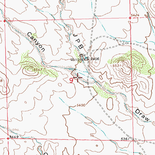 Topographic Map of Myers Canyon, NM
