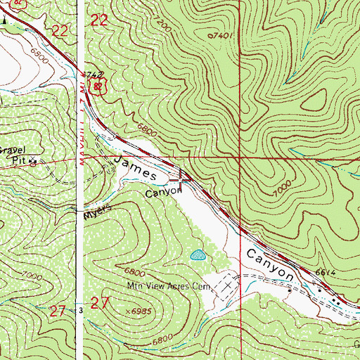 Topographic Map of Myers Canyon, NM