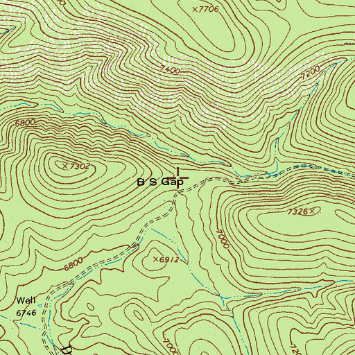 Topographic Map of BS Gap, AZ