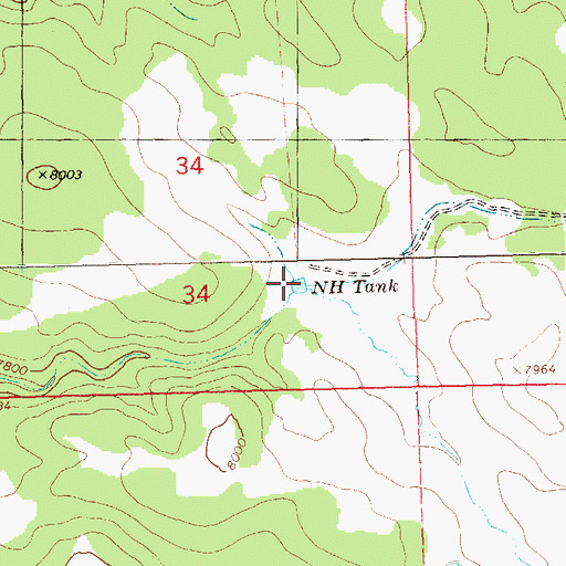 Topographic Map of NH Tank, NM