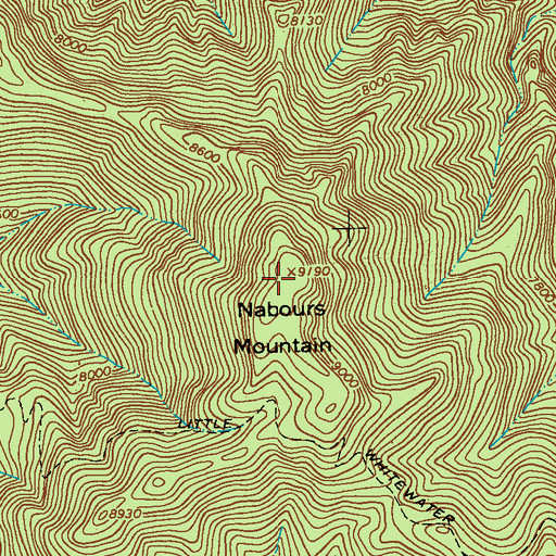Topographic Map of Nabours Mountain, NM