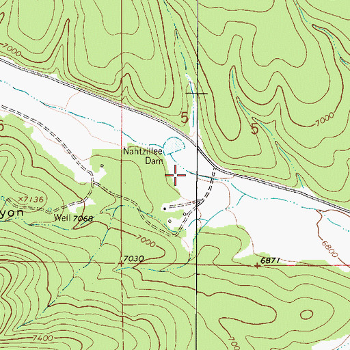 Topographic Map of Nahtzillee Canyon, NM