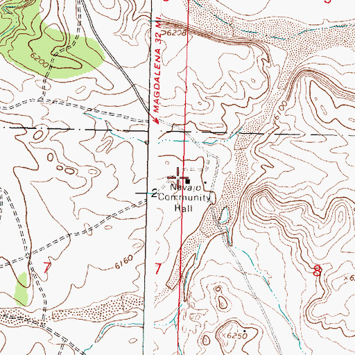 Topographic Map of Navajo Community Hall, NM