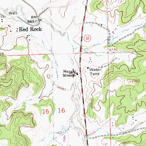 Topographic Map of Navajo Mission, NM