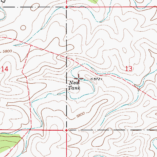 Topographic Map of Neal Tank, NM