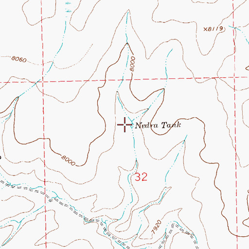 Topographic Map of Nedra Tank, NM