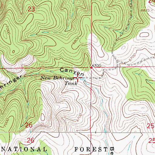 Topographic Map of Behringer Tank, NM