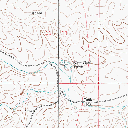 Topographic Map of New Dirt Tank, NM