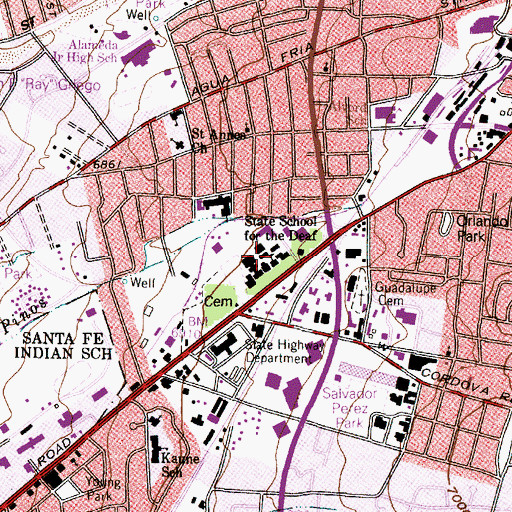 Topographic Map of New Mexico State School for the Deaf, NM