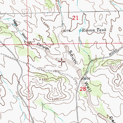 Topographic Map of New Well Canyon, NM