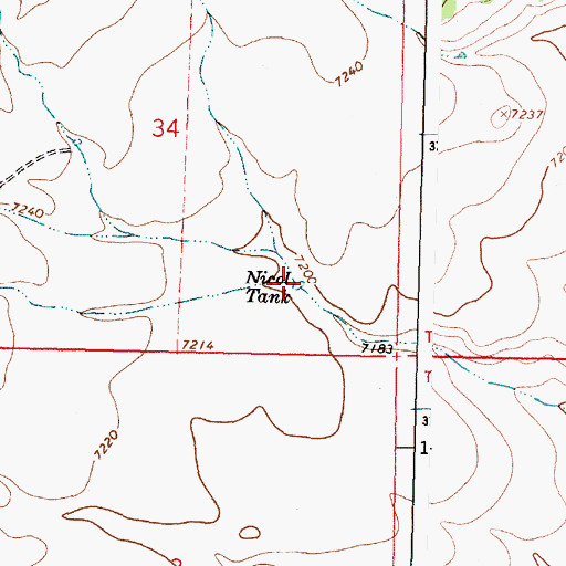 Topographic Map of Nicol Tank, NM