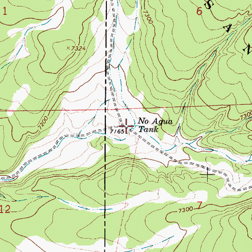 Topographic Map of No Agua Tank, NM
