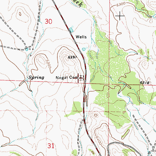 Topographic Map of Nogal Cemetery, NM