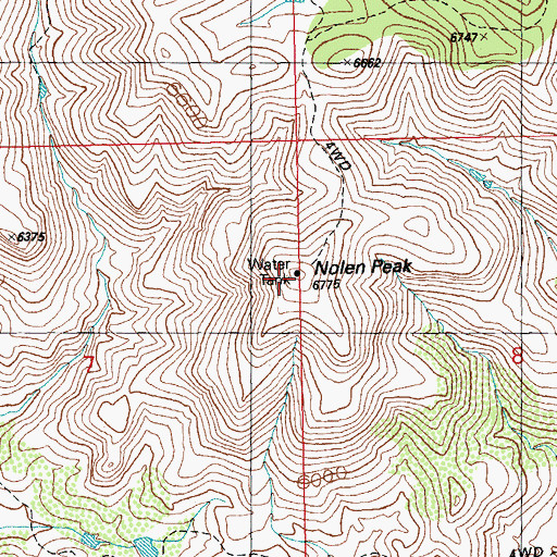 Topographic Map of Nolen Peak, NM